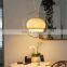 Nordic Modern Simple White Glass Ball Hanging Lamp Living Room Bedroom Pendant Light Minimalist Indoor LED Chandelier