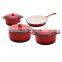 Kitchen Ware 4pcs Enamel Cast Iron Casserole Saucepan Pot Cookware Sets