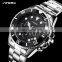 SINOBI Father's Gift Watch Cool Black 3 Time Zone Wristwatch with Calendar Customized Own Logo Men Watch Montre Homme