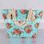 Custom Flower Printing Canvas Beach Bag/Canvas Tote Bag Rope Handle