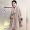 High-end solid color large fur collar shawl coat plush thickened warm medium length large size loose cape cardigan