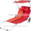Folding Canopy Beach Lounge With Wheels Portable Beach Lounge With Wheels&Canopy Alu.Frame Beach Lounge