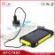 8000mAh led light double USB solar charger waterproof for mobile phone
