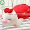 customized lying plush animal toys soft toy cute pig for kids