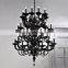 3-tiers large murano glass chandelier vintage black hotel/home crystal stairs chandelier pendant hanging light made in china