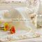 100% cotton fashion solid color embroidery cream lace towels