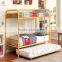 Metal Hotel Furniture Twin Size Hotel Bunk Bed with Trundle