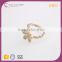 R63499I01 Style Plus Design Opening Ring Flower Design Shiny Gold Plated Crystal Flower Ring Designs