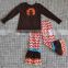 new coming brown turkey top matching orange and white chevron pants thanksgiving baby clothes