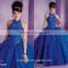 Classic Western style Royal Blue Halter Ball gown dress patterns quinceanera Dresses CYQ-007