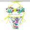 RELLECIGA 2016 Sexy Doodle Print Playful Ruffle Bandeau Bikini Swimwear