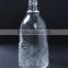 500ml promotional OEM customized wholesale clear glass wine bottle with unique pattern for sale