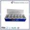 Stainless steel 6pcs condiment tray with acrylic transparent cover