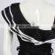 OEM service frill shoulder womens slim tight fitted dresses straight fit dresses