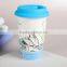 Ceramic coffee cup with high quality silicone lid/porcelain coffee mug