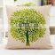 Fresh Style Life Tree Print Linen Cotton Cushion Cover Sofa Car Pillow without core
