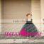 K121 cap sleeve black floor length ball gown tulle vintage flower girl dresses