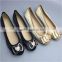 Stylish flats shoes china women pump shoes with heart rhinestone and bow