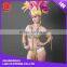 Fashion sexy yellow purple feather golden beaded tassel carnival suit