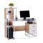HomCom 52" Multi Level Tower Office Workstation Computer Desk - White and Oak
