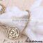 Newest flower design imitation gold necklace, imitation gold necklace without stones for women
