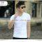 Mercerized cotton male pure color v-neck t-shirts