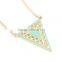 Simple Mint Green Enamel Triangle Pendant Necklace, neckles jewelry wholesale,