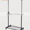 Double Adjustable Telescopic Rolling Clothing Rack With Shoes Storage shelf