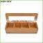 2017 Hot Selling 4 Equally Divided Compartments Nice Bamboo Tea Storage Box/Homex_Factory