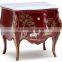 Exquisite Handmade French Versaille Solid Wood Bombe Chest Painted with Brown Lacquer and with Golden Brass Decor BF12-04254a