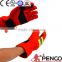 fire retardant red colorful safety workwear 3m reflective cowhide on palm fireman firefighter rings connecter elastic cuff glove