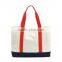 Large Capacity 16OZ Canvas Tote Bag With Two Red Handle,Cheap Canvas Shopping Bag With Handle