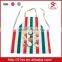 Striated Italy cooking apron with pockets