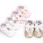 gold pink white kids shoes children lace bowknot mini prewalker baby shoes