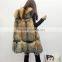 PC-242 2017 New fashion sleeveless outerwear lady winter real fox fur vest women