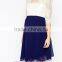 100% Polyester Crew Neck Lined Lace Bodice Maternity Dress for Women