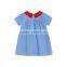 2017 New Style Cutsom Summer Children Baby Girls Cotton Poplin Dress Shirt With Embroidery