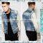 2016 Spring Tops Sleeves Bleached White Blue Denim Men's Jackets Clothes