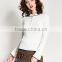 Women's crew neck cotton free knitting pullover sweater pattern with zipper