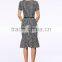 Ladies's Fashion Silk Cotton Bordered Printed Lined Slim Casual Wear Dresses SD34