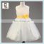 Children Party White Gown Tulle Yellow Flower Girl Dresses HPC-3120