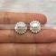 Pearl bridal ear pearl crystal earrings stud flower pearl studs earring wedding earings jewelry