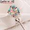 Crystal Rhinestone Flower Metal Hair Clip Fork