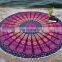 Bohemian Hippie Indian Mandala 72" Roundie Tapestries With Pom-Pom Lace Round Table Cover Beach Throw Wall Hanging Yoga Mat