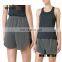 Grey cotton blended stitching suture sports shorts for woman