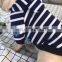 Striped pet puppy dog t-shirt hoodie Bully corgis clothes pet dog clothing with small ears
