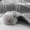 Knitted Throw Blanket for Sofa Bed Chair Couch Soft Warm Chenille Throw With Pom-pom Tassels for Bedding Napping Grey