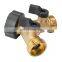 Heavy duty 2 way solid shutoff  brass y hose splitter