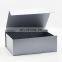 Stock ready metallic silver custom logo printing gift present box wholesale