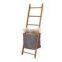 wholesale folding linen woven multi-layer ladder shape bamboo storage rack laundry basket hamper bags for bathroom